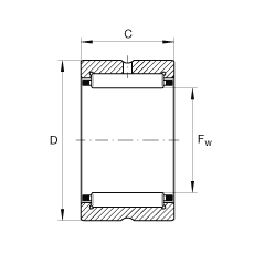滾針軸承 NCS1216, 機加工滾道，根據 ABMA 18.2 - 1982，英制