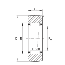 支撐型滾輪 RSTO17, 無(wú)軸向引導(dǎo)，外圈無(wú)擋邊
