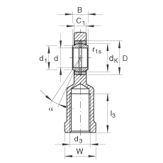 桿端軸承 GIR10-DO, 根據(jù) DIN ISO 12 240-4 標準，帶右旋內螺紋，需維護