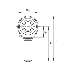 桿端軸承 GAKL25-PB, 根據(jù) DIN ISO 12 240-4 標(biāo)準(zhǔn)，帶左旋外螺紋，需維護(hù)