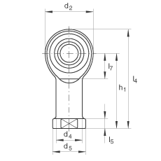 桿端軸承 GIKR30-PW, 根據(jù) DIN ISO 12 240-4 標(biāo)準(zhǔn)，帶右旋內(nèi)螺紋，需維護(hù)
