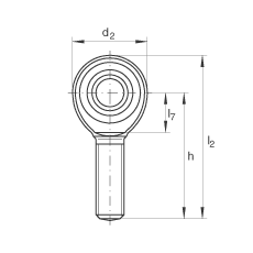 桿端軸承 GAKR10-PW, 根據(jù) DIN ISO 12 240-4 標(biāo)準(zhǔn)，帶右旋外螺紋，需維護(hù)
