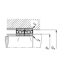 主軸軸承 HSS71900-C-T-P4S, 調節，成對安裝，接觸角 α = 15°，兩側唇密封，非接觸，加嚴公差