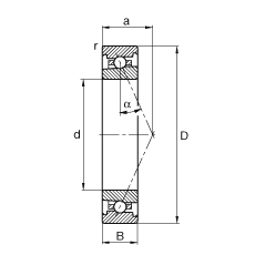 主軸軸承 HS7021-E-T-P4S, 調(diào)節(jié)，成對或單元安裝，接觸角 α = 25°，限制公差