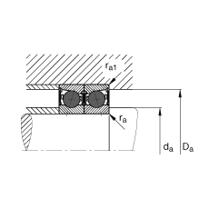 主軸軸承 HCB7211-C-2RSD-T-P4S, 調節，成對或單元安裝，接觸角 α = 15°，陶瓷球，兩側唇密封，非接觸，限制公差