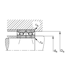 主軸軸承 HS7021-E-T-P4S, 調(diào)節(jié)，成對或單元安裝，接觸角 α = 25°，限制公差