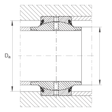 關節軸承 GE25-HO-2RS, 根據 DIN ISO 12 240-1 標準, 需維護，兩側唇密封